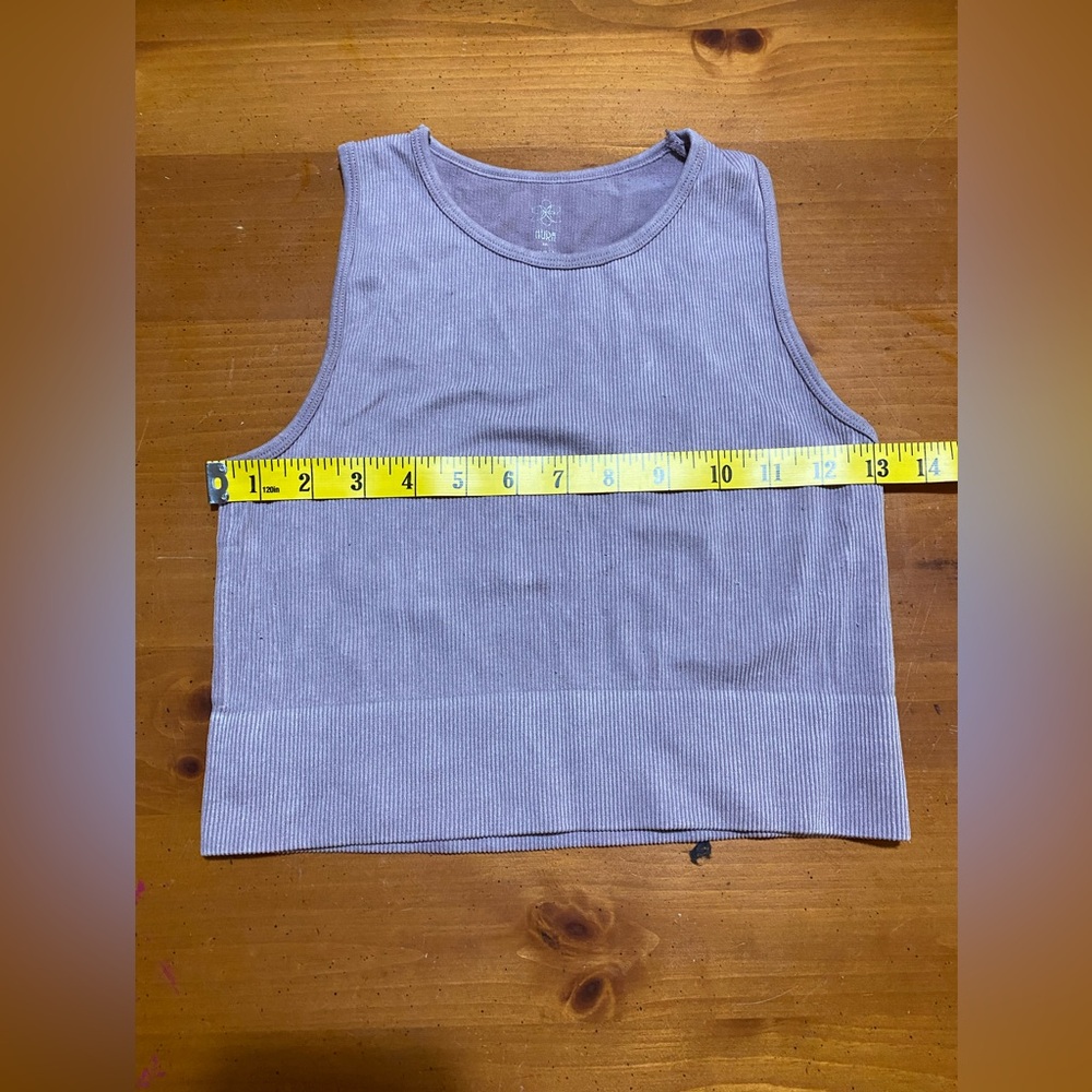 Aura Purple Ribbed Tank Top (e)